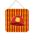 CarolineS Treasures FiremanS Hat Metal Print, 6 Inch  Inch  X 6 Inch  Inch , Multicolor