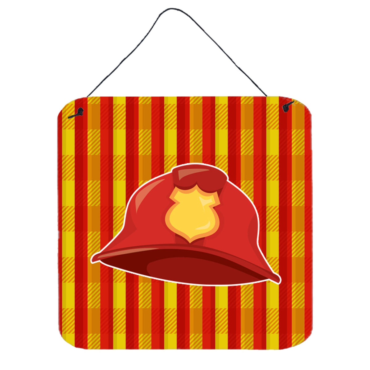 CarolineS Treasures FiremanS Hat Metal Print, 6 Inch  Inch  X 6 Inch  Inch , Multicolor