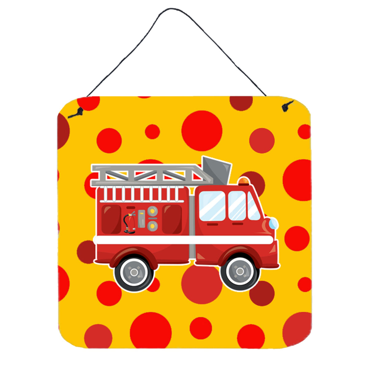 CarolineS Treasures FiremanS Firetruck Metal Print, 6 Inch  Inch  X 6 Inch  Inch , Multicolor