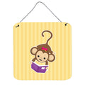 CarolineS Treasures Monkey Reading Metal Print, 6 Inch  Inch  X 6 Inch  Inch , Multicolor
