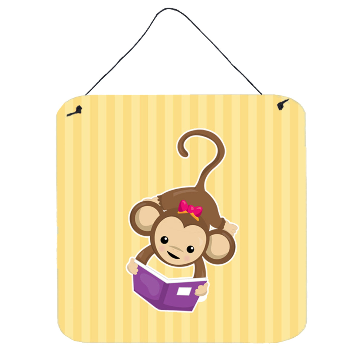 CarolineS Treasures Monkey Reading Metal Print, 6 Inch  Inch  X 6 Inch  Inch , Multicolor