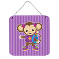 CarolineS Treasures Monkey With Backpack Metal Print, 6 Inch  Inch  X 6 Inch  Inch , Multicolor