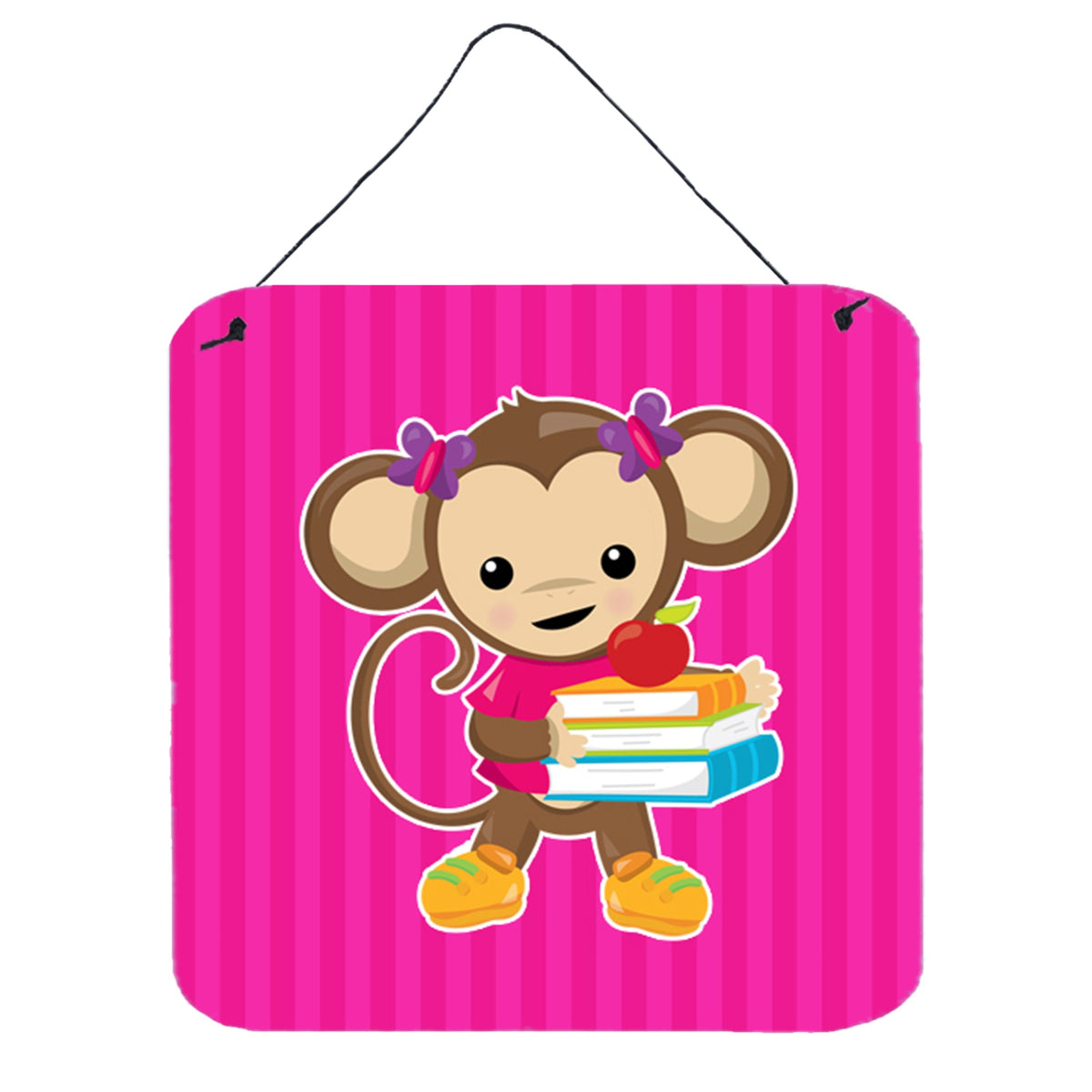 CarolineS Treasures Monkey And School Books Metal Print, 6 Inch  Inch  X 6 Inch  Inch , Multicolor