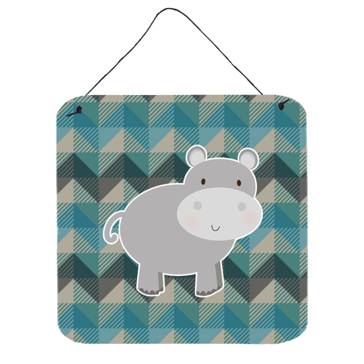 CarolineS Treasures Hippopotamus Metal Print, 6 Inch  Inch  X 6 Inch  Inch , Multicolor