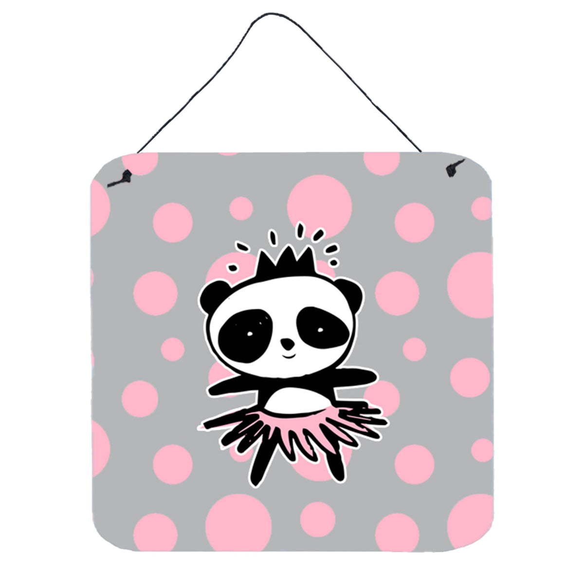 CarolineS Treasures Panda Bear Ballerina Metal Print, 6 Inch  Inch  X 6 Inch  Inch , Multicolor