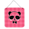 CarolineS Treasures Panda Bear Pink Face Metal Print, 6 Inch  Inch  X 6 Inch  Inch , Multicolor