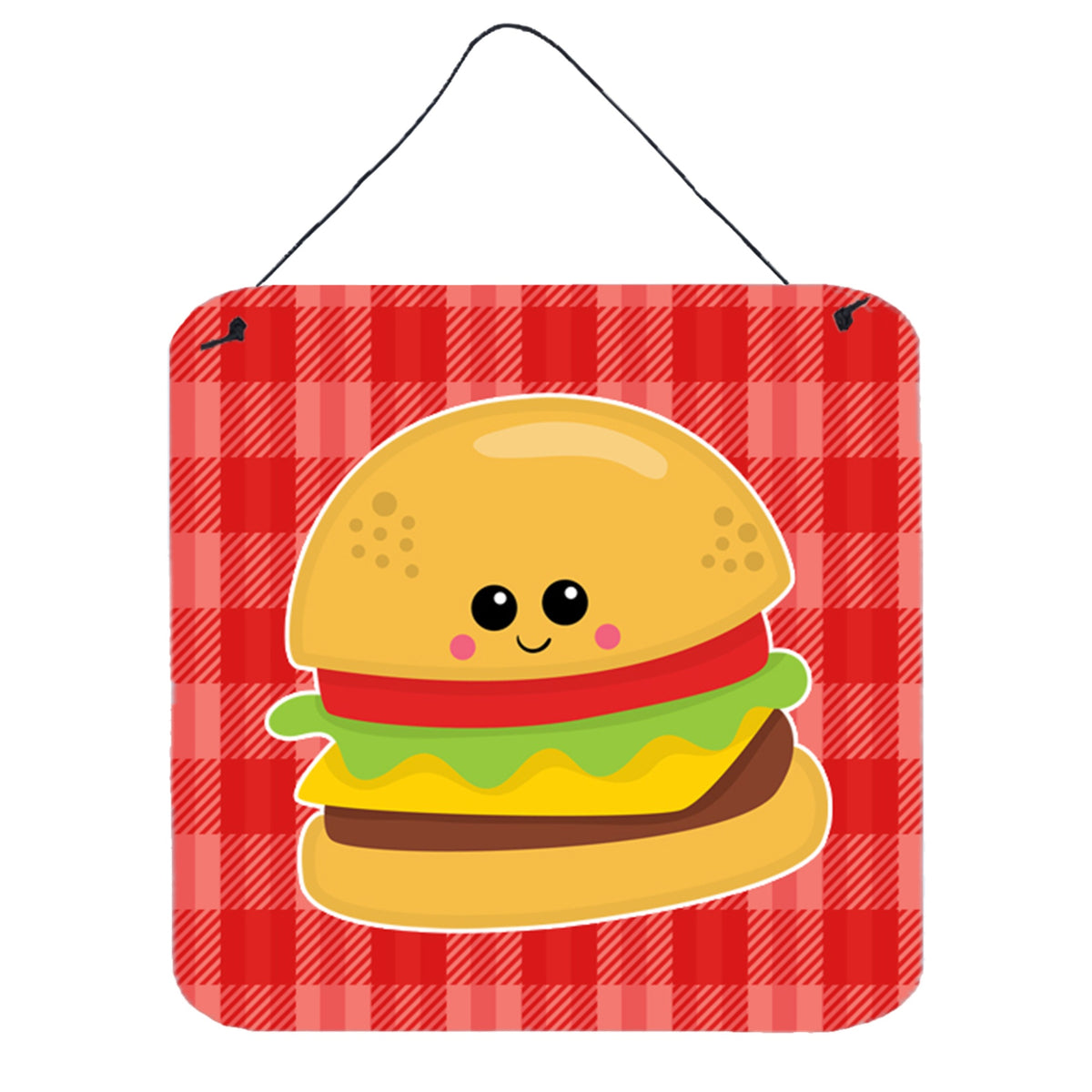 CarolineS Treasures Hamburger Face Metal Print, 6 Inch  Inch  X 6 Inch  Inch , Multicolor