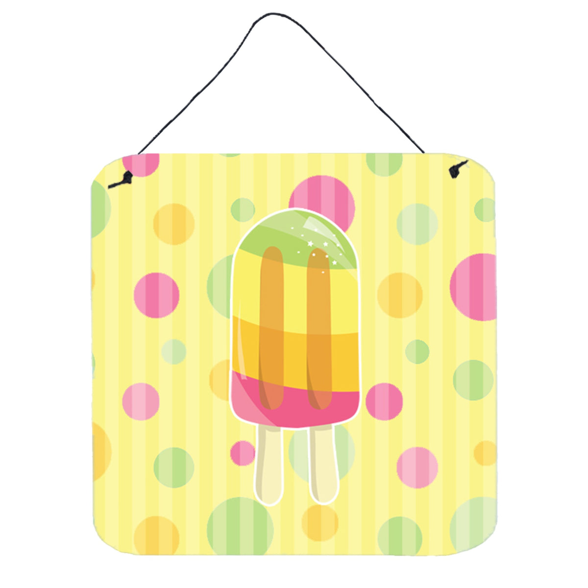 CarolineS Treasures Ice Pop Popcicle Polkadots Metal Print, 6 Inch  Inch  X 6 Inch  Inch , Multicolor