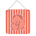 CarolineS Treasures Rabbit On Pink Stripes Metal Print, 6 Inch  Inch  X 6 Inch  Inch , Multicolor