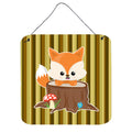 CarolineS Treasures Baby Fox Tree Stripes Metal Print, 6 Inch  Inch  X 6 Inch  Inch , Multicolor