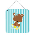 CarolineS Treasures Bear With Flowers Metal Print, 6 Inch  Inch  X 6 Inch  Inch , Multicolor