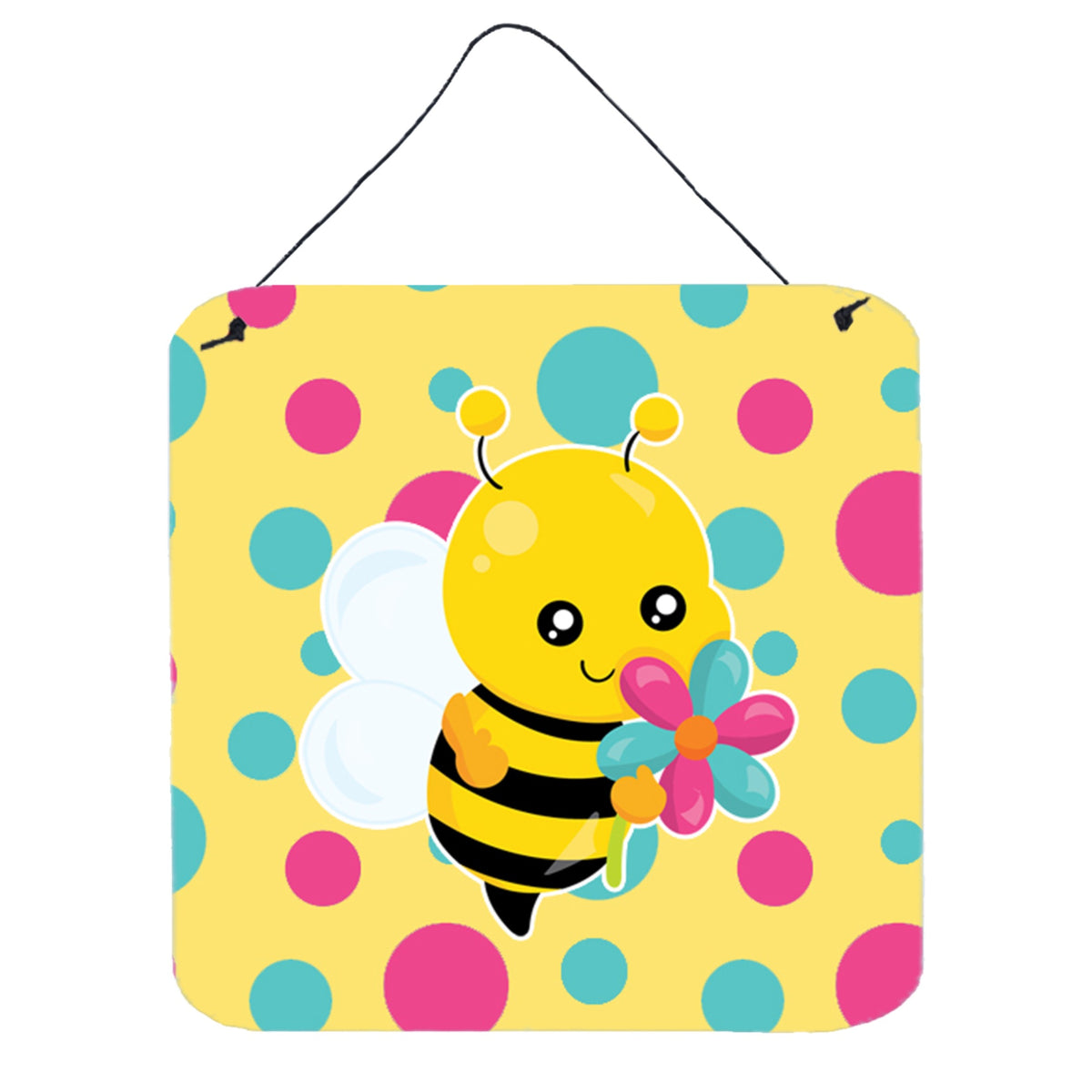 CarolineS Treasures Bee With Flower Metal Print, 6 Inch  Inch  X 6 Inch  Inch , Multicolor