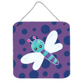 CarolineS Treasures Dragonfly On Purple Polkadots Metal Print, 6 Inch  Inch  X 6 Inch  Inch , Multicolor