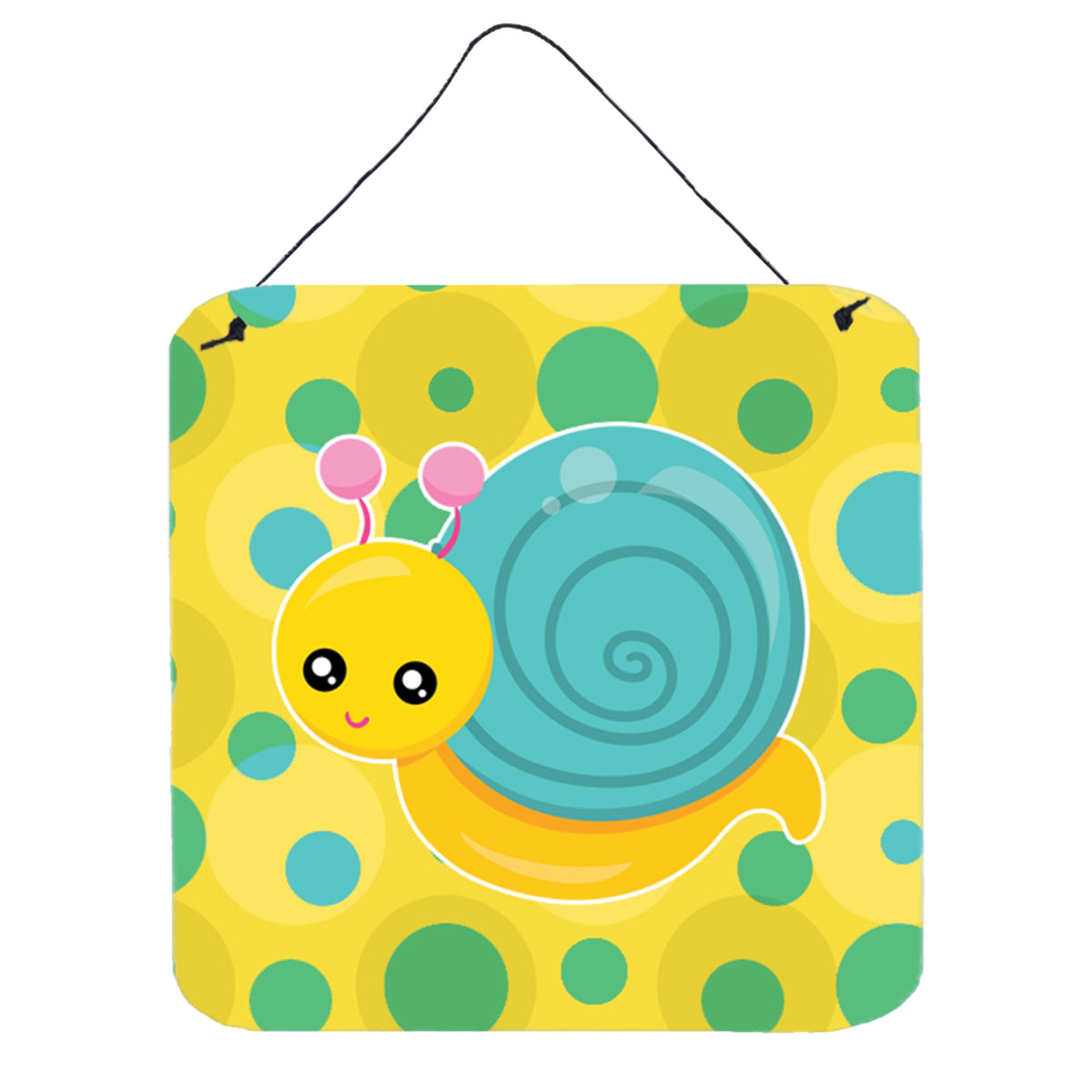 CarolineS Treasures Snail On Polkadots Metal Print, 6 Inch  Inch  X 6 Inch  Inch , Multicolor