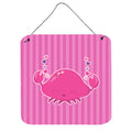 CarolineS Treasures Pink Crab Metal Print, 6 Inch  Inch  X 6 Inch  Inch , Multicolor