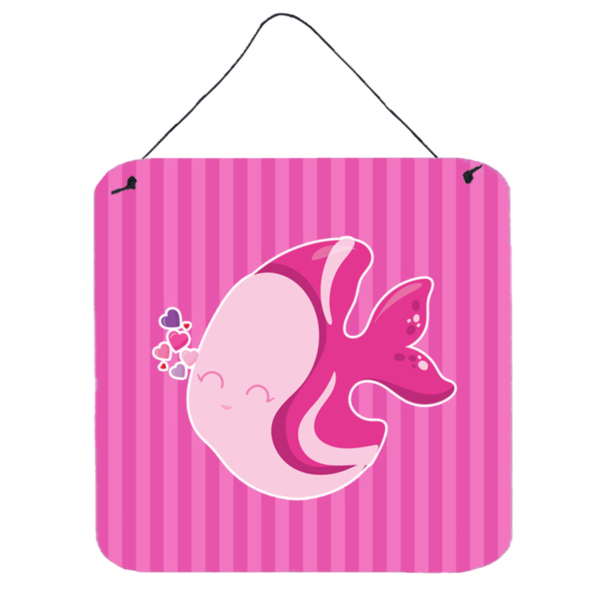 CarolineS Treasures Pink Fish Metal Print, 6 Inch  Inch  X 6 Inch  Inch , Multicolor