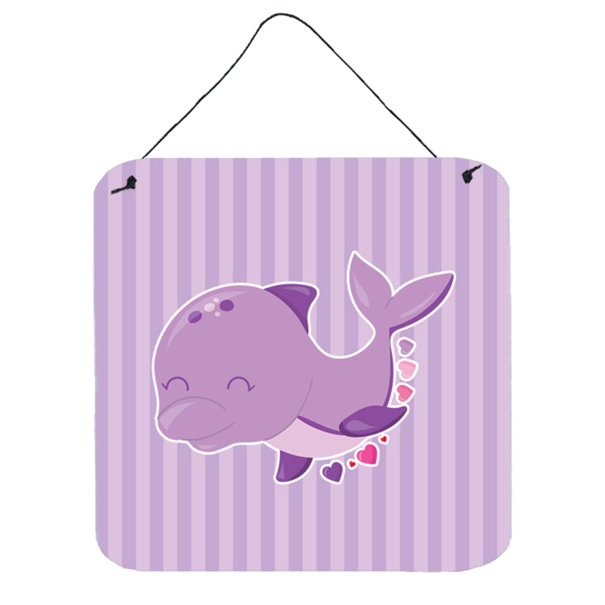 CarolineS Treasures Purple Dolphin Metal Print, 6 Inch  Inch  X 6 Inch  Inch , Multicolor