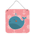CarolineS Treasures Whale On Pink Nautical Metal Print, 6 Inch  Inch  X 6 Inch  Inch , Multicolor