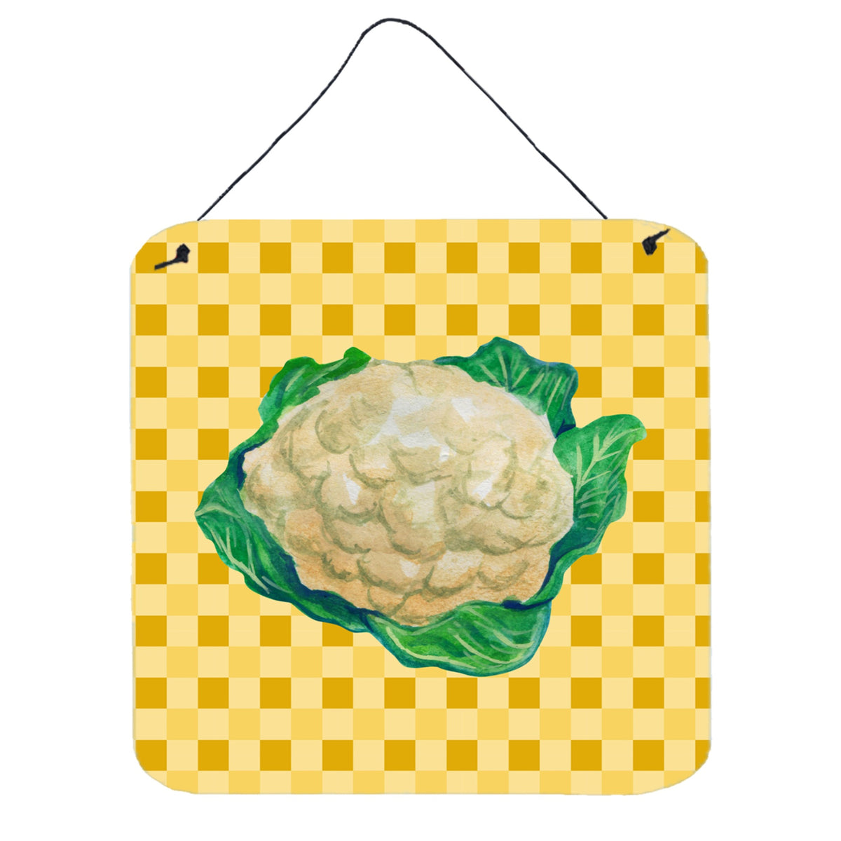 CarolineS Treasures Cauliflower On Basketweave Metal Print, 6H X 6W, Multicolor
