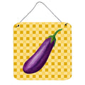 CarolineS Treasures Eggplant On Basketweave Metal Print, 6H X 6W, Multicolor