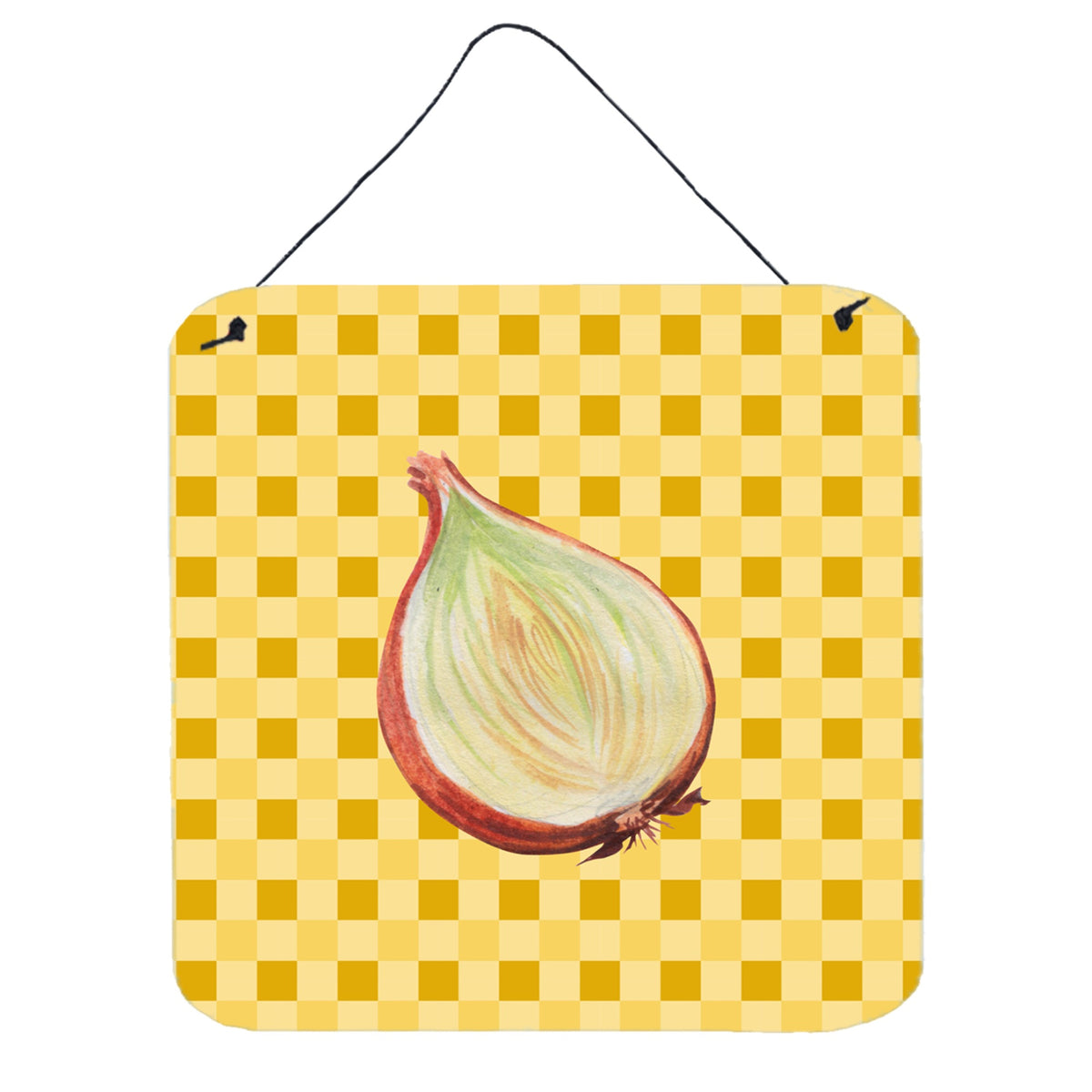 CarolineS Treasures Onion On Basketweave Metal Print, 6H X 6W, Multicolor