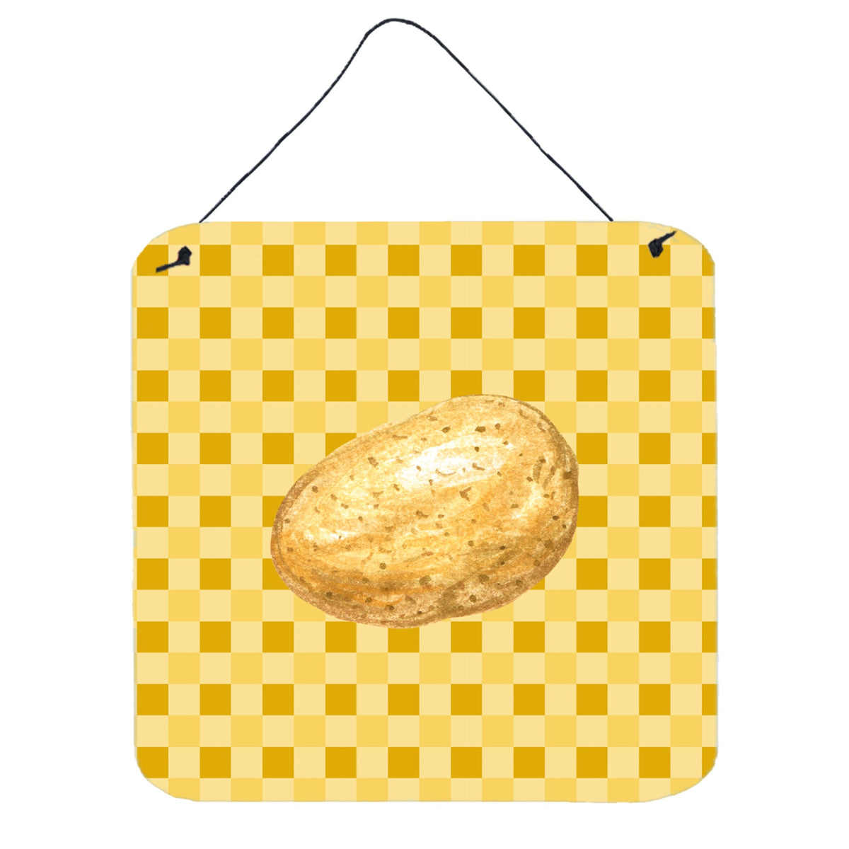 CarolineS Treasures Potato On Basketweave Metal Print, 6H X 6W, Multicolor
