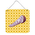 CarolineS Treasures Red Onion On Basketweave Metal Print, 6H X 6W, Multicolor