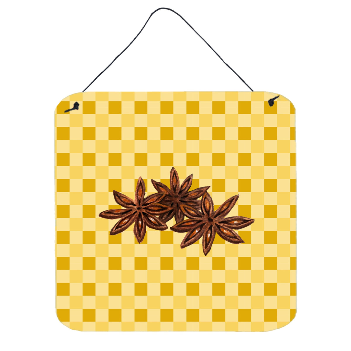 CarolineS Treasures Star Anise On Basketweave Metal Print, 6H X 6W, Multicolor