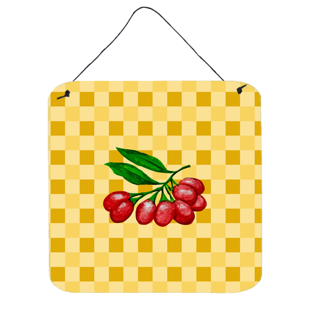 CarolineS Treasures Gojis On Basketweave Metal Print, 6H X 6W, Multicolor