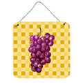 CarolineS Treasures Grapes On Basketweave Metal Print, 6H X 6W, Multicolor