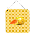 CarolineS Treasures Guava Sliced And Whole On Basketweave Metal Print, 6H X 6W, Multicolor