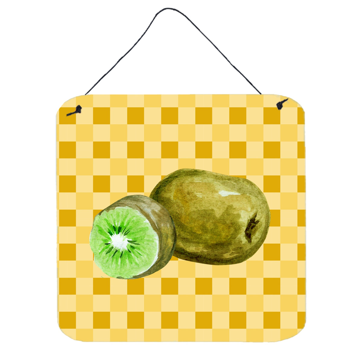 CarolineS Treasures Kiwi On Basketweave Metal Print, 6H X 6W, Multicolor