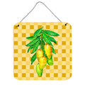 CarolineS Treasures Mangos On Branch On Basketweave Metal Print, 6H X 6W, Multicolor