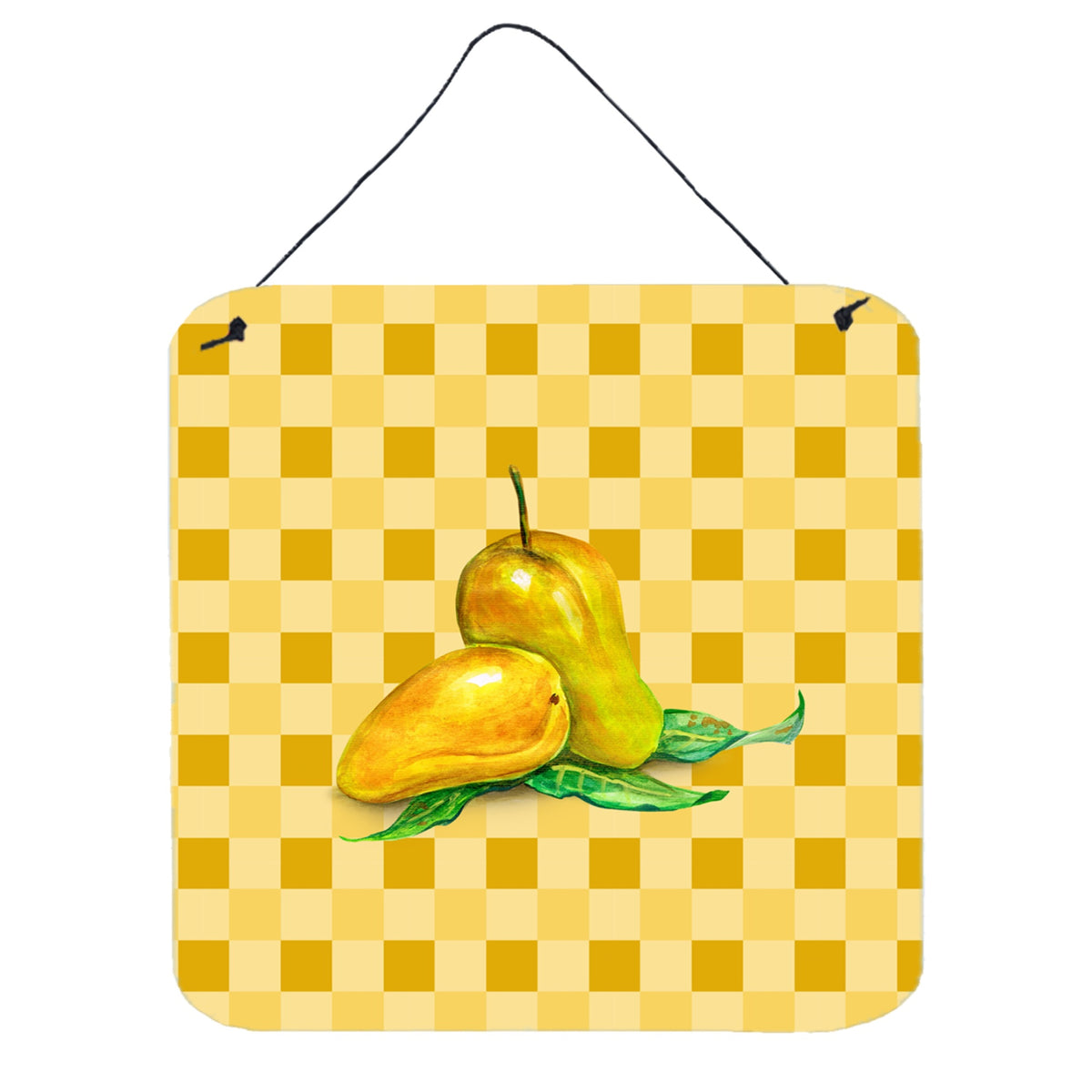CarolineS Treasures Mangos On Basketweave Metal Print, 6H X 6W, Multicolor