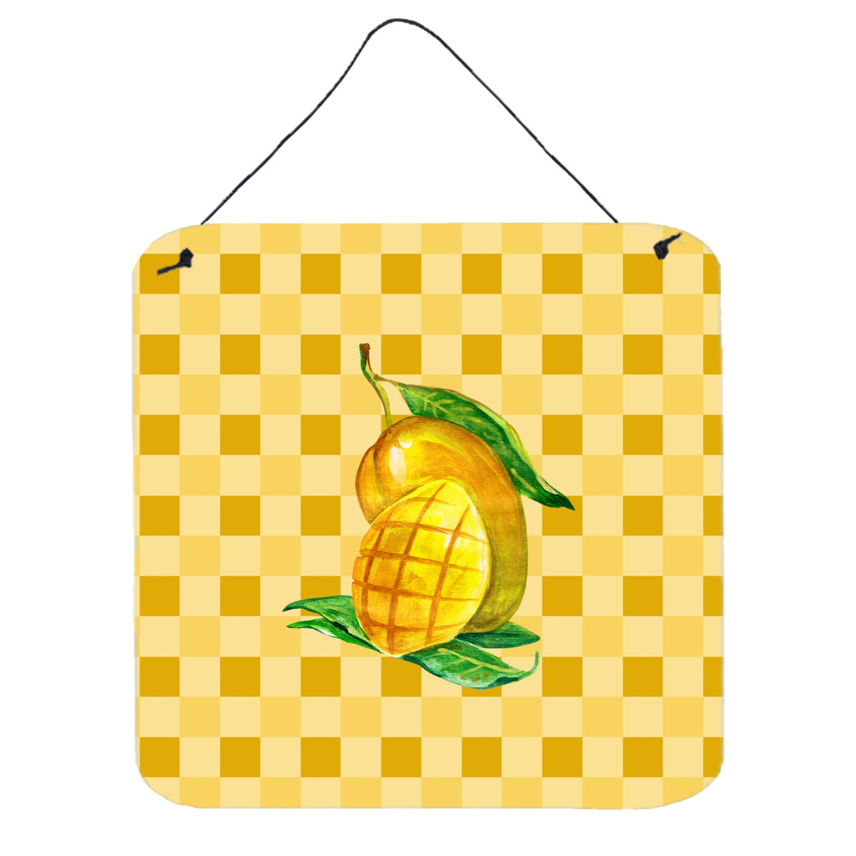 CarolineS Treasures Mangos Ready On Basketweave Metal Print, 6H X 6W, Multicolor
