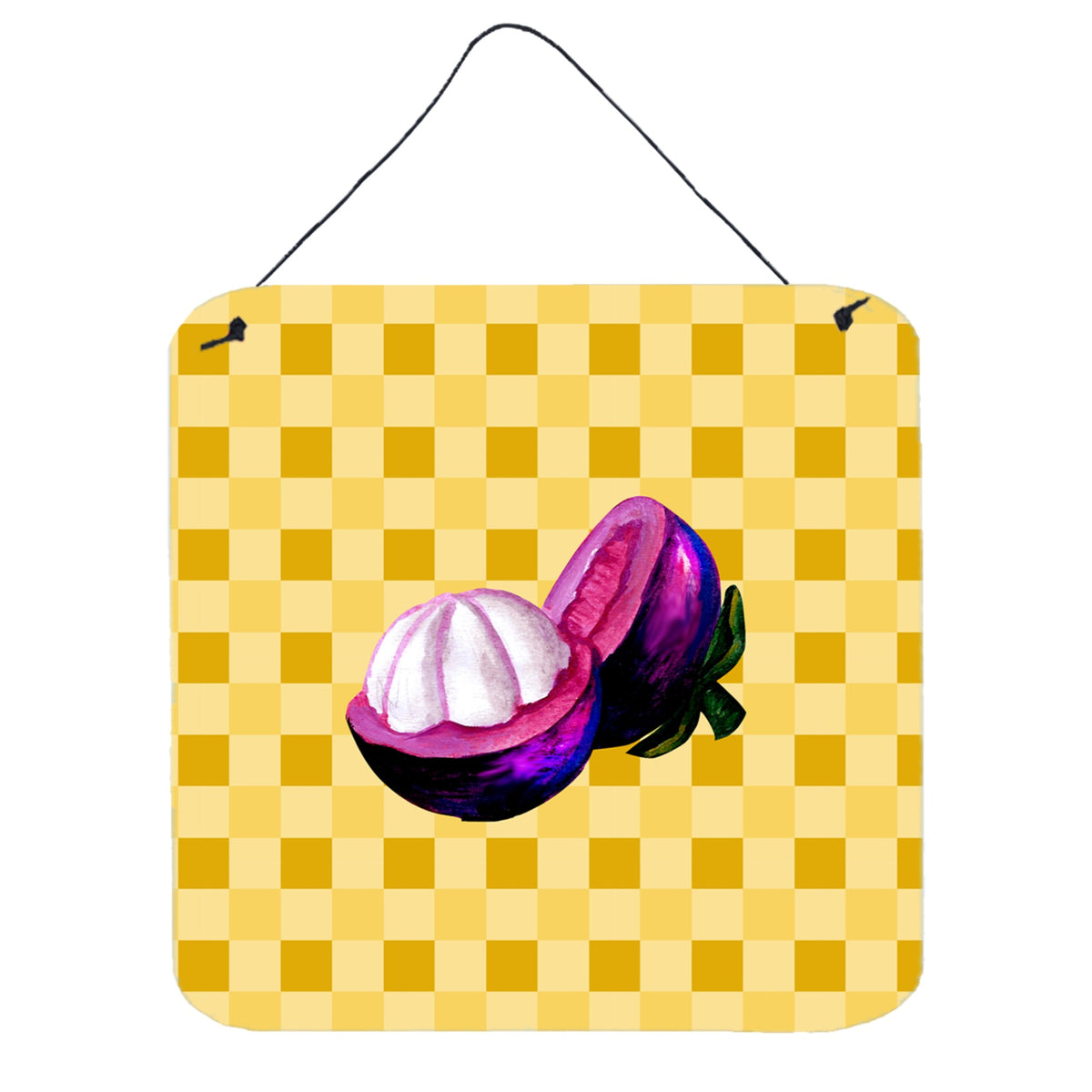 CarolineS Treasures Mangosteen Sliced On Basketweave Metal Print, 6H X 6W, Multicolor