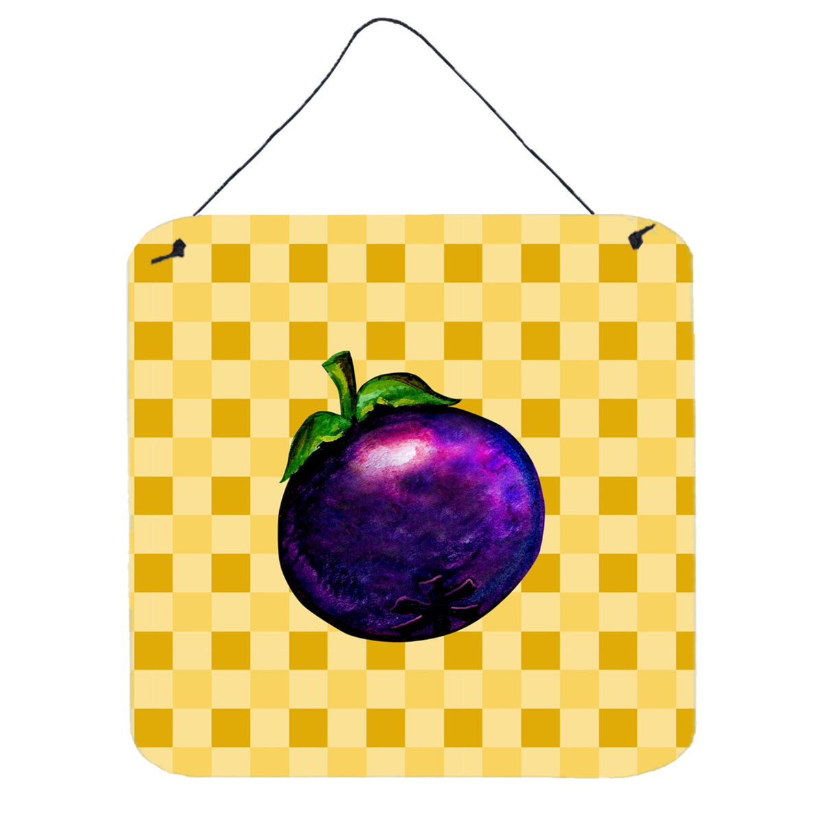 CarolineS Treasures Mangosteen On Basketweave Metal Print, 6H X 6W, Multicolor