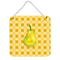 CarolineS Treasures Whole Pear On Basketweave Metal Print, 6H X 6W, Multicolor