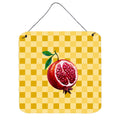 CarolineS Treasures Sliced Pomegranate On Basketweave Metal Print, 6H X 6W, Multicolor