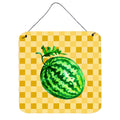 CarolineS Treasures Whole Watermelon On Basketweave Metal Print, 6H X 6W, Multicolor