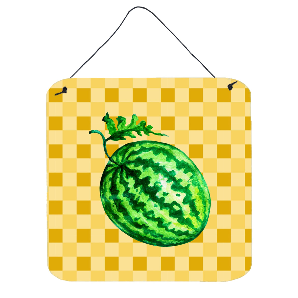 CarolineS Treasures Whole Watermelon On Basketweave Metal Print, 6H X 6W, Multicolor