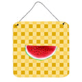 CarolineS Treasures Sliced Watermelon On Basketweave Metal Print, 6H X 6W, Multicolor