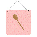 CarolineS Treasures Wooden Spoon Pink Metal Print, 6H X 6W, Multicolor