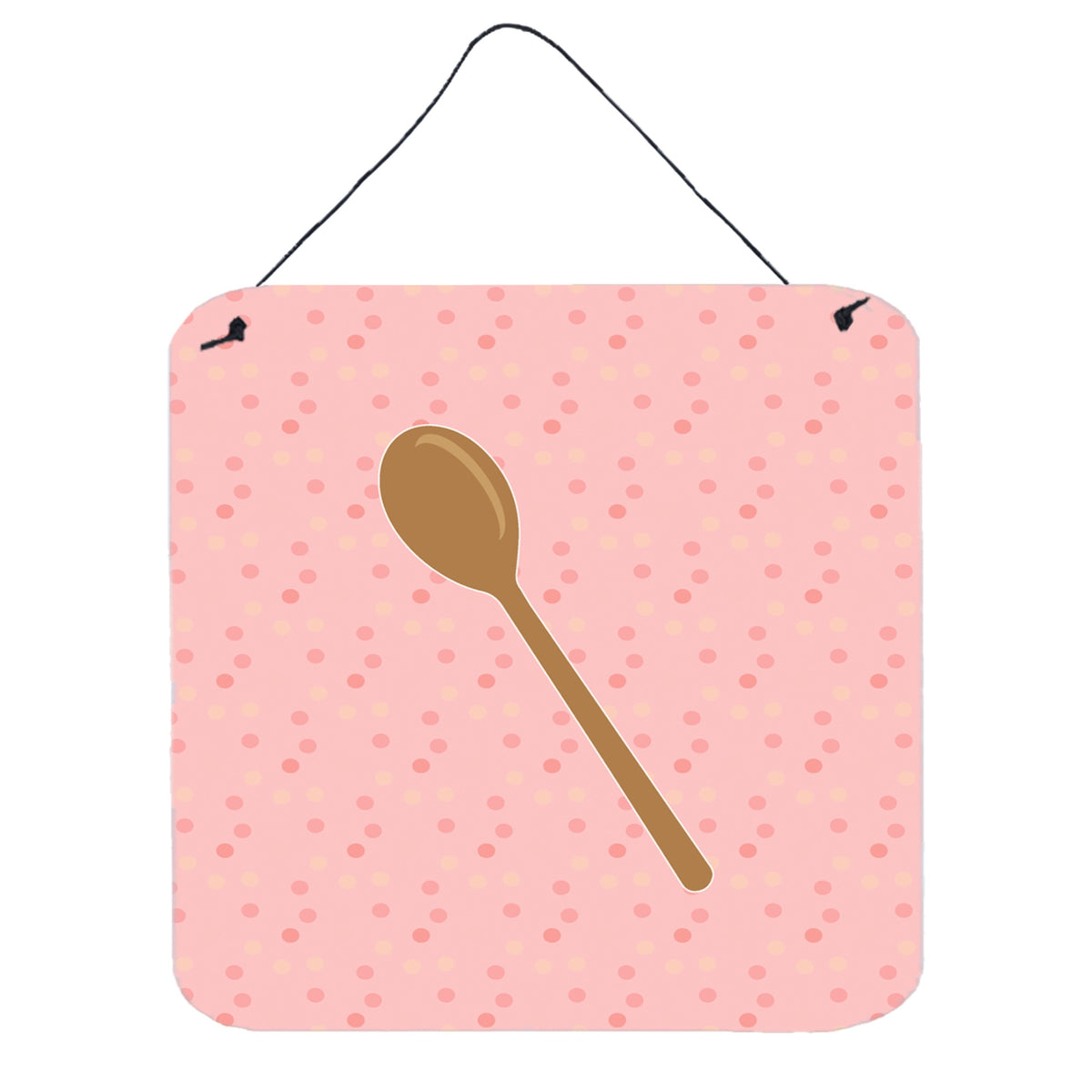 CarolineS Treasures Wooden Spoon Pink Metal Print, 6H X 6W, Multicolor
