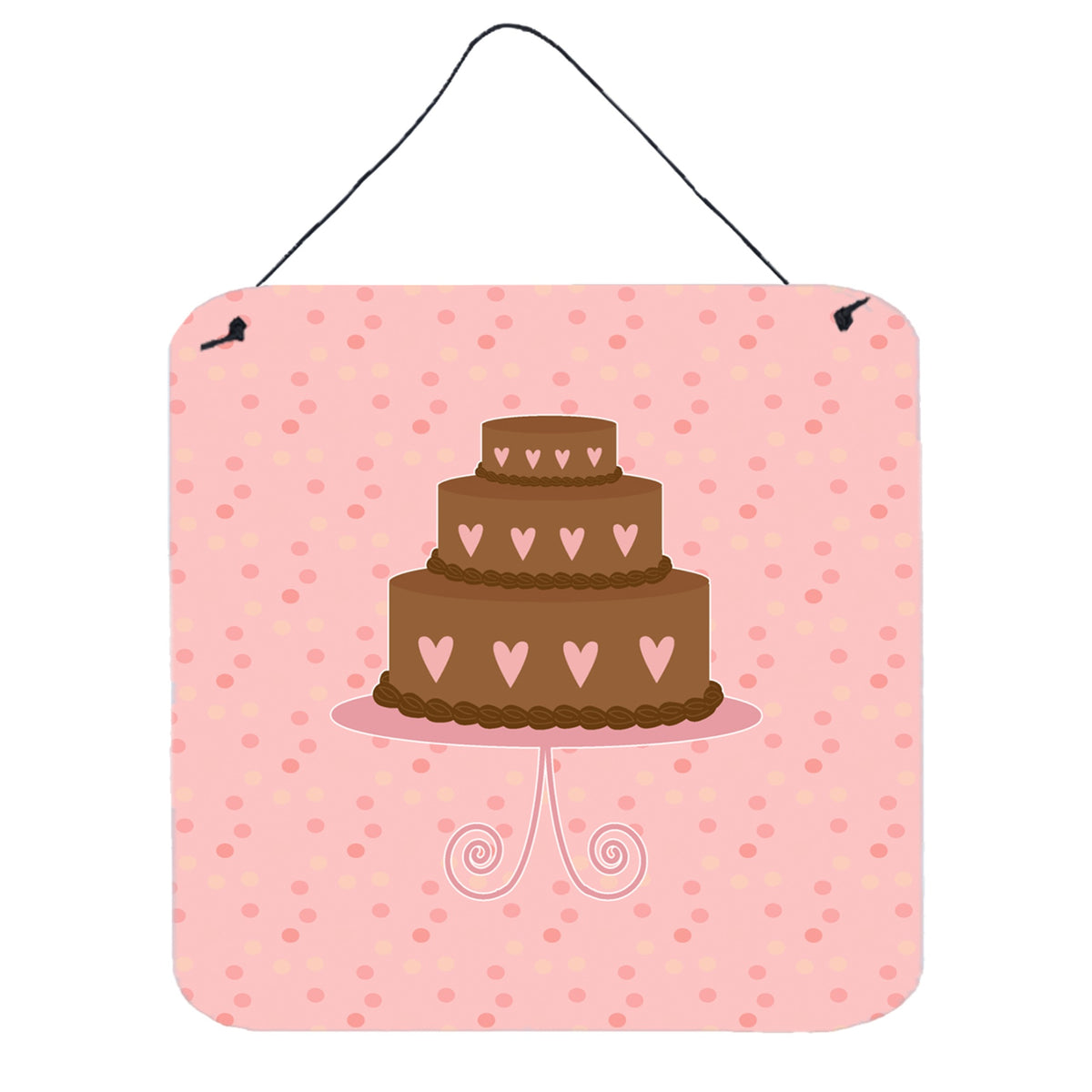 CarolineS Treasures Heart Cake 3 Tier Pink Metal Print, 6H X 6W, Multicolor