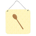 CarolineS Treasures Wooden Spoon On Yellow Metal Print, 6H X 6W, Multicolor