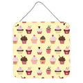 CarolineS Treasures Cupcakes On Yellow Metal Print, 6H X 6W, Multicolor