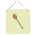 CarolineS Treasures Wooden Spoon On Green Metal Print, 6H X 6W, Multicolor