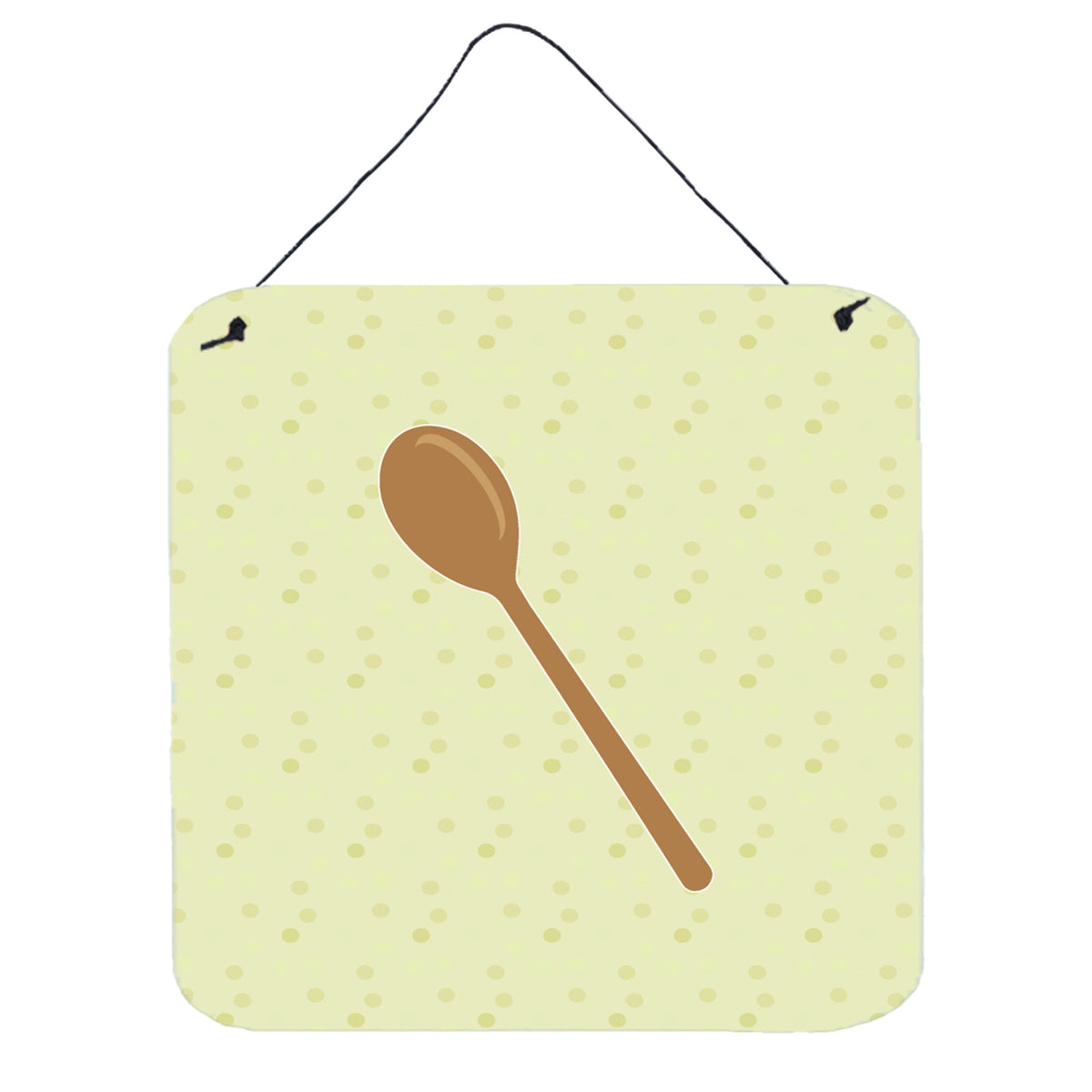 CarolineS Treasures Wooden Spoon On Green Metal Print, 6H X 6W, Multicolor