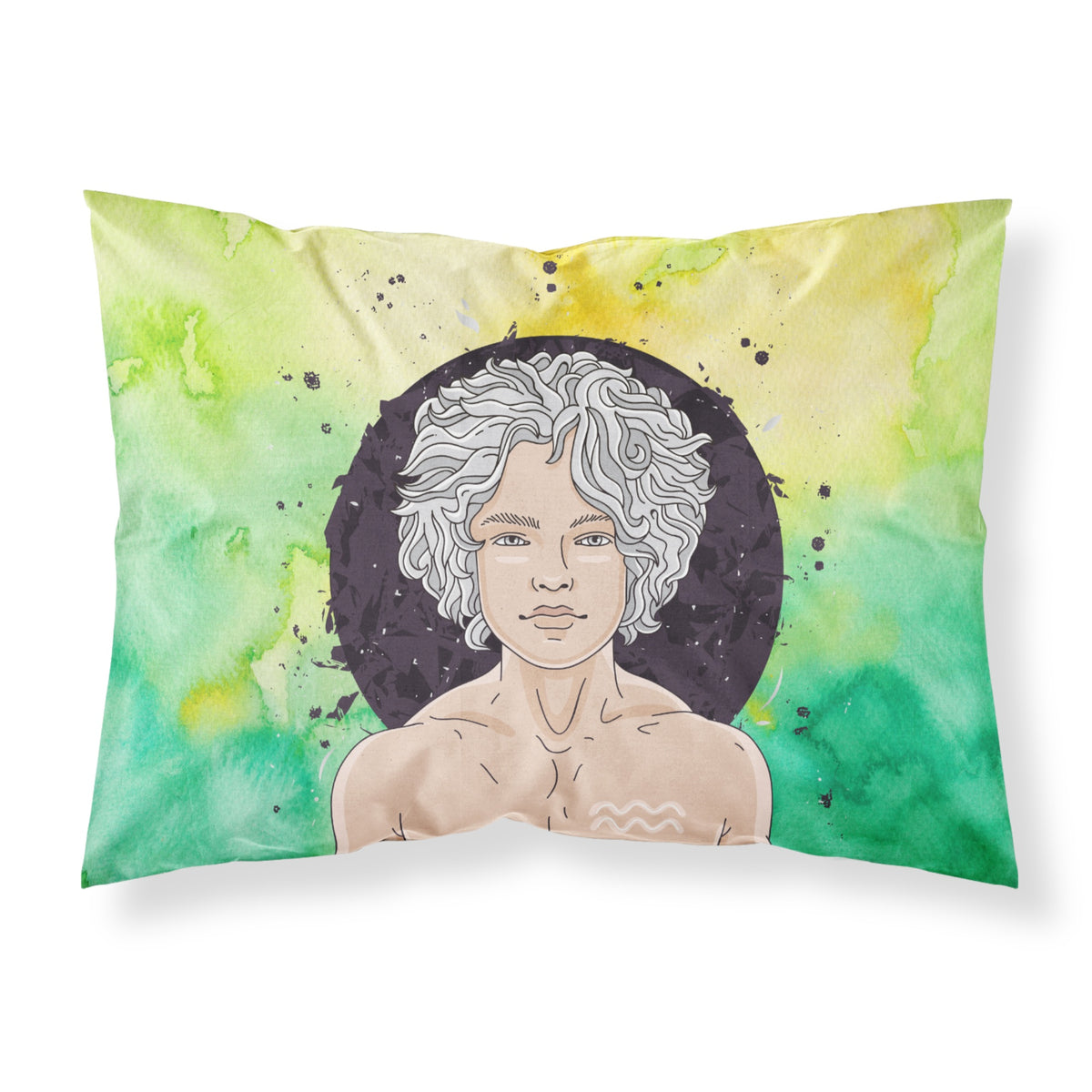 'Caroline'S Treasures Aquarius Zodiac Sign Printed, Polyester, 250 Thread Count, Envelope Closure Pillowcase, Standard, Multico